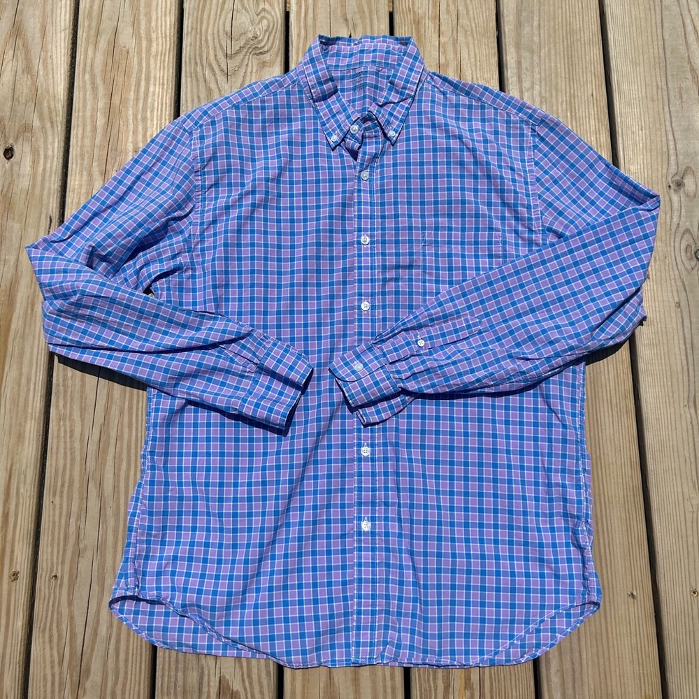 J.Crew Shirt Men’s XL Multicolor Check Light‎ Weight Long Sleeve Button Down
